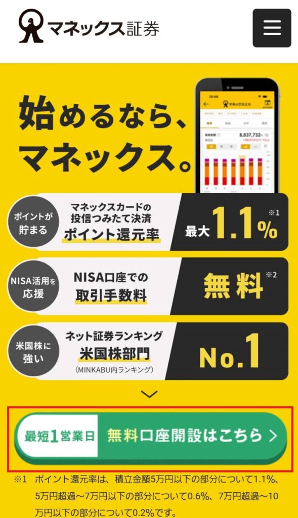 マネックス証券登録手順