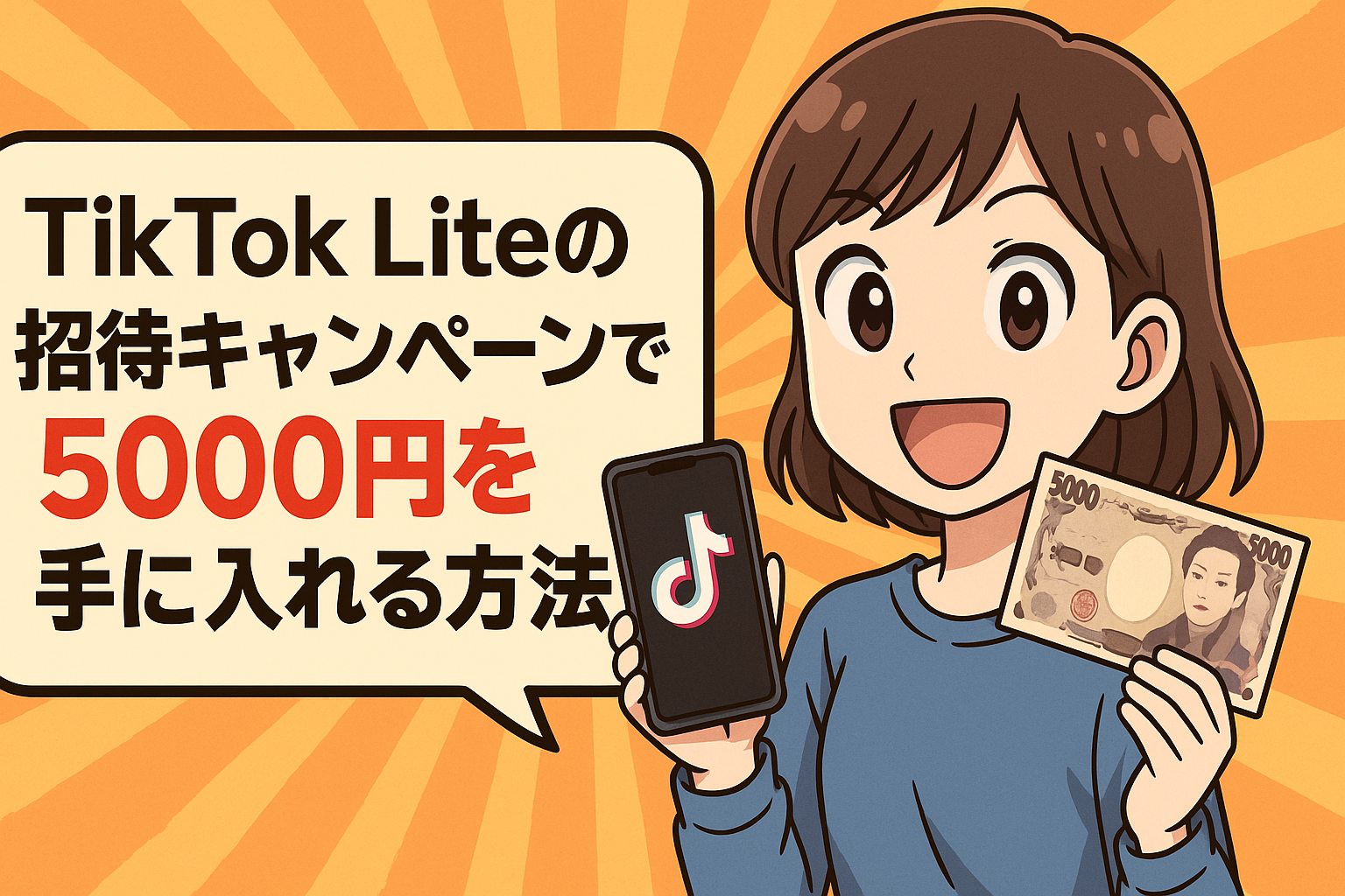 TikTok Liteの招待キャンペーンを使って5000円を手に入れる方法