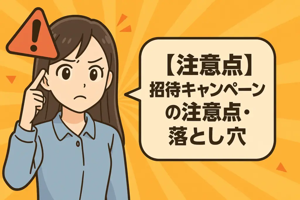 【注意点】招待キャンペーンの注意点・落とし穴